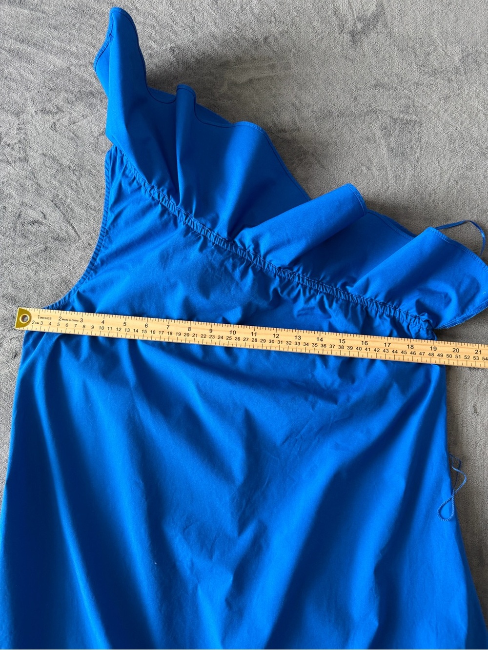 Banana Republic One-Shoulder Ruffle Dress in Cobalt Blue - Picture 8 of 10